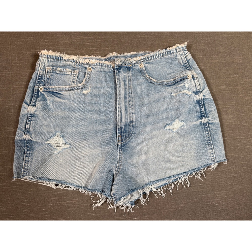 Gap Festival Short Sky High‎ Rise Light Wash Denim Cut Off Shorts Size 28 6 Reg.